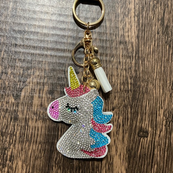 Unicorn bling bag key charm - Picture 1 of 9